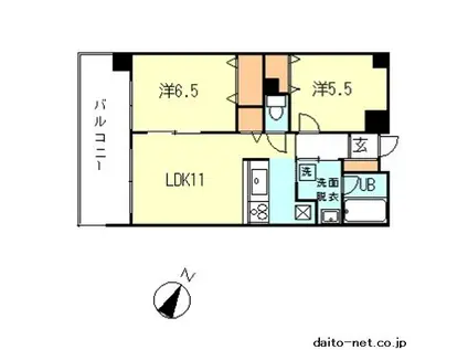 リバーデール(2LDK/3階)の間取り写真