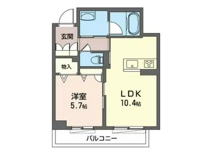 プチクール蘇我(1LDK/3階)の間取り写真