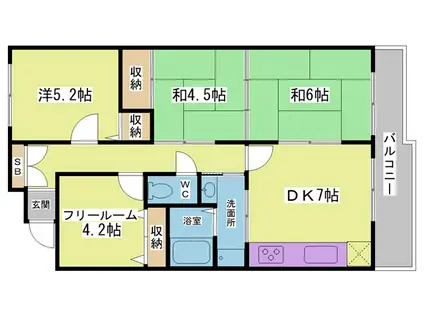 イスズハイツ・ベル鈴蘭台南町(4DK/1階)の間取り写真