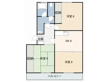 アーバンハイム鍋田(3DK/2階)の間取り写真