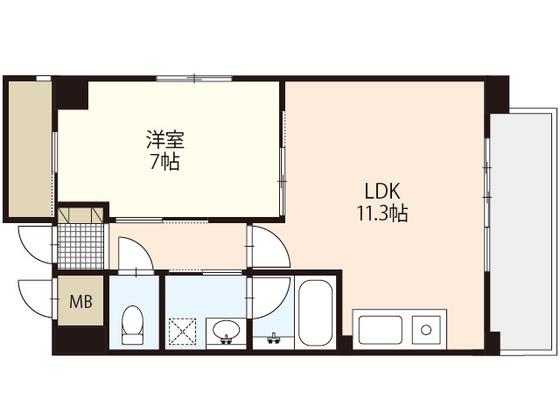 コリエンテ大宮(1LDK/3階)の間取り写真