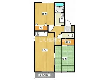 メゾン欅(2DK/2階)の間取り写真