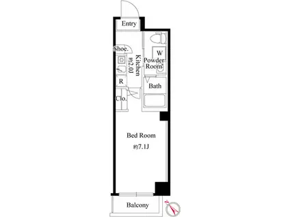 アーバンスクエア大山(1K/5階)の間取り写真