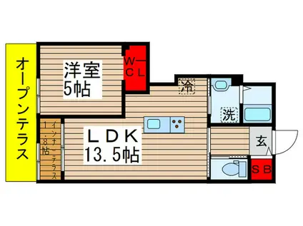 AMBITIOUS(1LDK/1階)の間取り写真