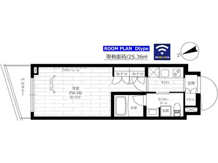 ステージファースト八王子2(1K/3階)の間取り写真