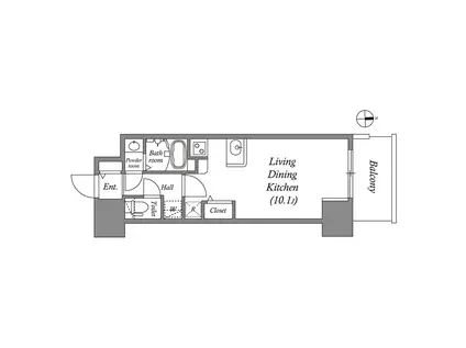 MELDIA CREST TAPP NAMBA ウエスト(ワンルーム/14階)の間取り写真