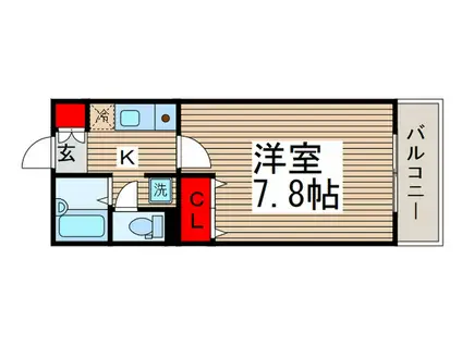 プリエール(1K/1階)の間取り写真
