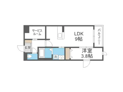 LIFEFIELD伊都(1SLDK/5階)の間取り写真