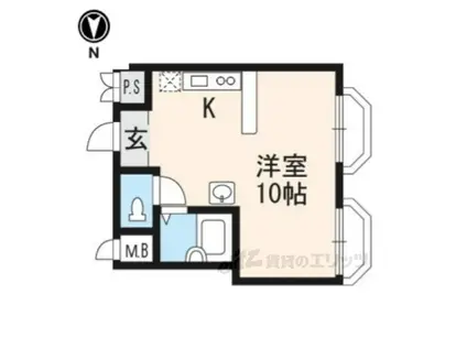 フローレス北山(ワンルーム/3階)の間取り写真