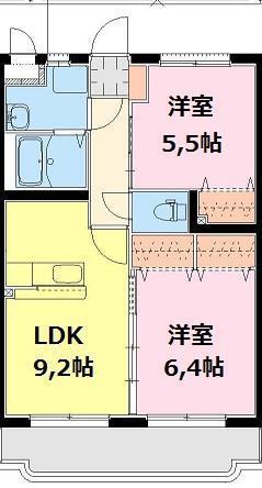 ファミリアODO(2LDK/2階)の間取り写真
