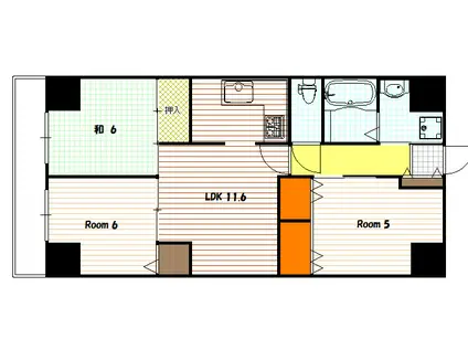 ミル ウインドウ(3LDK/7階)の間取り写真