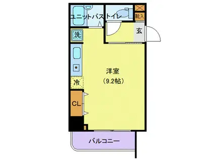 ベルシティ五橋(1K/9階)の間取り写真