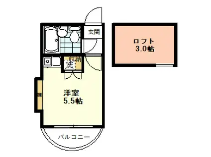 グレイスハイム一橋学園(ワンルーム/2階)の間取り写真