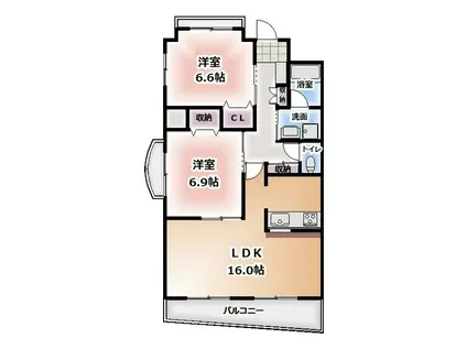 スペースヤマト(2LDK/3階)の間取り写真