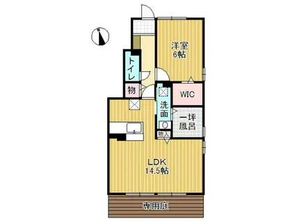 セジュール薫風A(1LDK/1階)の間取り写真