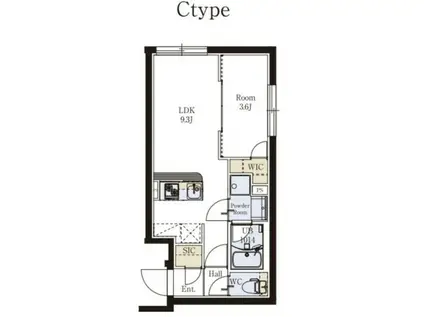 プロスタイルウェルス東武練馬II(1LDK/3階)の間取り写真