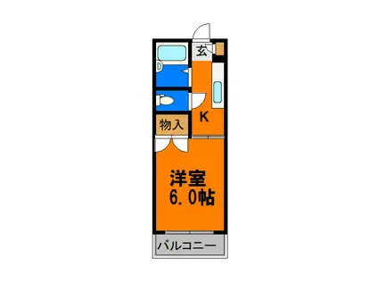 サンコーポ広瀬(1K/1階)の間取り写真