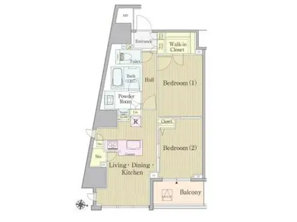 REX白金(2LDK/14階)の間取り写真