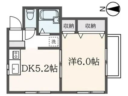 アゼリア(1DK/2階)の間取り写真