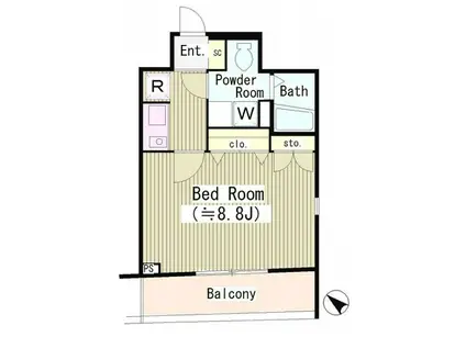 ユータハウス(1K/3階)の間取り写真