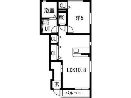 シティハウス花園町(1LDK/1階)の間取り写真