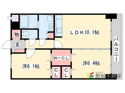 ヴァンクレール(2LDK/5階)の間取り写真