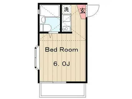 百合が丘21(ワンルーム/2階)の間取り写真