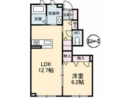シャーメゾン エクセレンス(1LDK/1階)の間取り写真