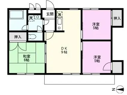 パークアベニュー(3DK/2階)の間取り写真