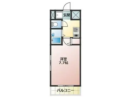 スカラベマンション(1K/2階)の間取り写真