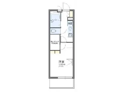 レオパレスインフィニティ(1K/2階)の間取り写真