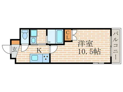 WELL-BEING(1K/2階)の間取り写真