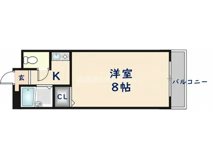 サンライフ長田(1K/4階)の間取り写真