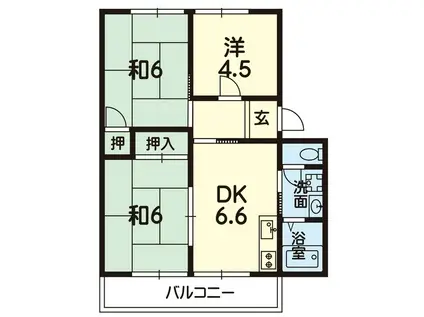 フローレンス室C(3DK/2階)の間取り写真