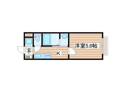 クオリア南仙台A棟(1K/3階)の間取り写真