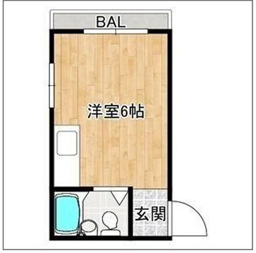 プランドール清水(ワンルーム/2階)の間取り写真
