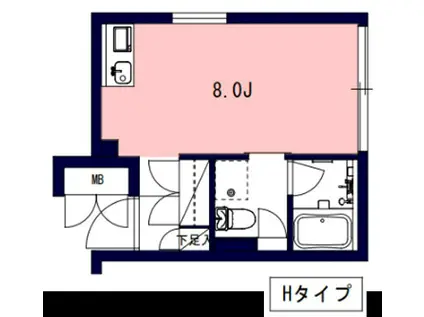モデリアブリュット南品川(ワンルーム/4階)の間取り写真