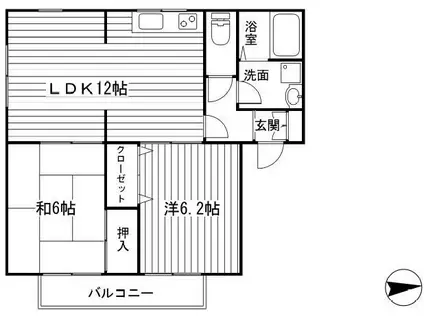 グランドール・ユウ(2LDK/1階)の間取り写真
