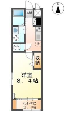 サンミラージュ(1K/2階)の間取り写真