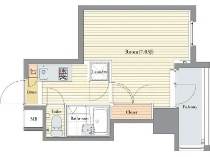 ビバリーホームズ川崎(1K/6階)の間取り写真