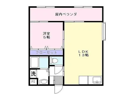 第2コーポ江頭(1LDK/2階)の間取り写真