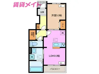 S・COURT(1LDK/1階)の間取り写真