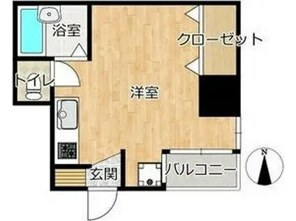 元浜グリーンホームズ(ワンルーム/3階)の間取り写真