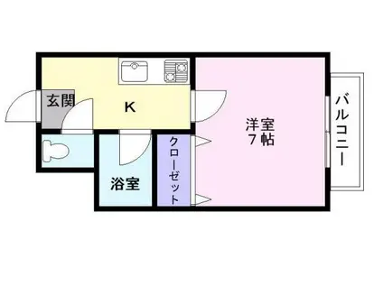 リュミエール(1K/1階)の間取り写真