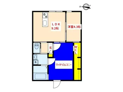 YOUNEXT GARAGE A(1LDK/2階)の間取り写真