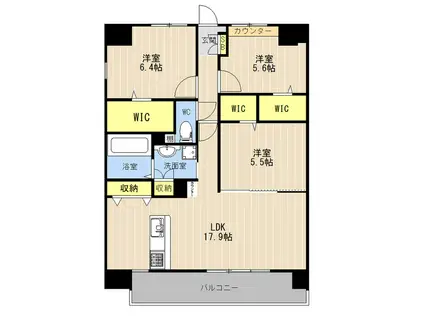 LIBTH光の森(3LDK/10階)の間取り写真