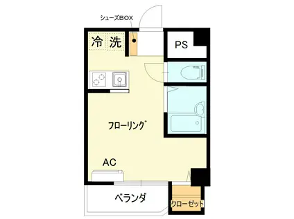 コーリンビル(ワンルーム/3階)の間取り写真