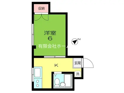 メゾンT(1K/2階)の間取り写真