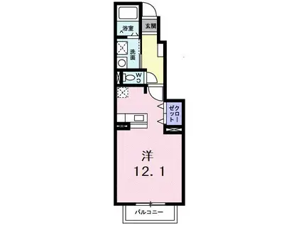 エテルノ セレーノ(ワンルーム/1階)の間取り写真