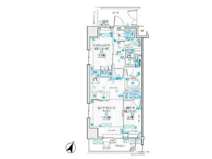 デュオステージ相模大野(2LDK/10階)の間取り写真